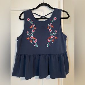Women’s tank top navy floral pattern M by Alya